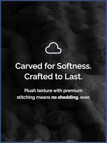 Cozy Black 3D Fleece Bubble Throw Blanket - 90" x 90"