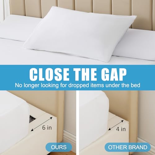 King Bed Wedge Pillow for Headboard Gap - 76"x10"x6" White