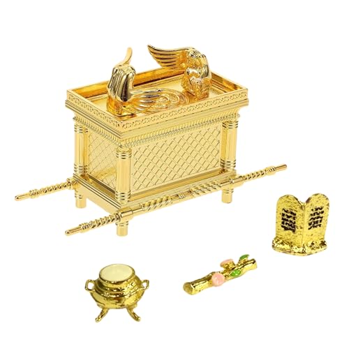 Ark of the Covenant Model Replica with Aaron's Rod, Manna & Stone Tablets