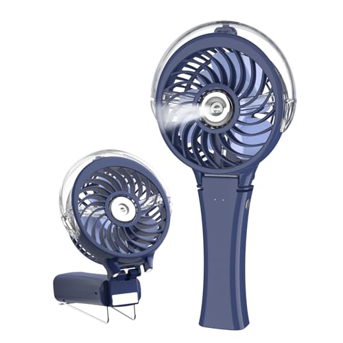 Portable Handheld Misting Fan Rechargeable Personal Water Mister Royal Blue