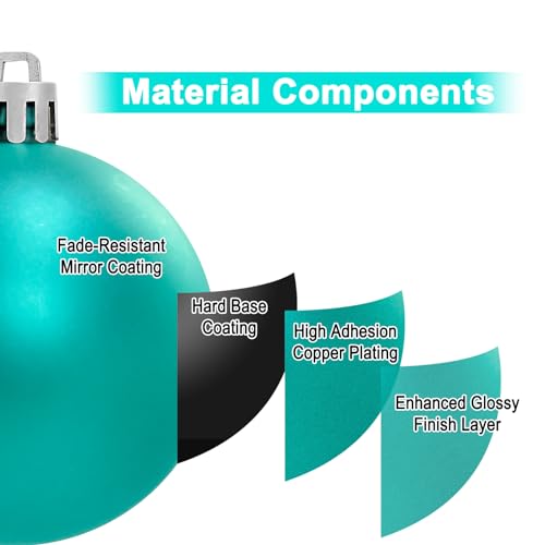 24ct Turquoise Christmas Tree Ornaments Set - 2.36'' Shatterproof Holiday Decorations
