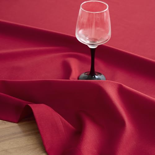 Solino Home Cotton Linen Tablecloth Scarlet Red Dru 54 x 72 in - Rectangular