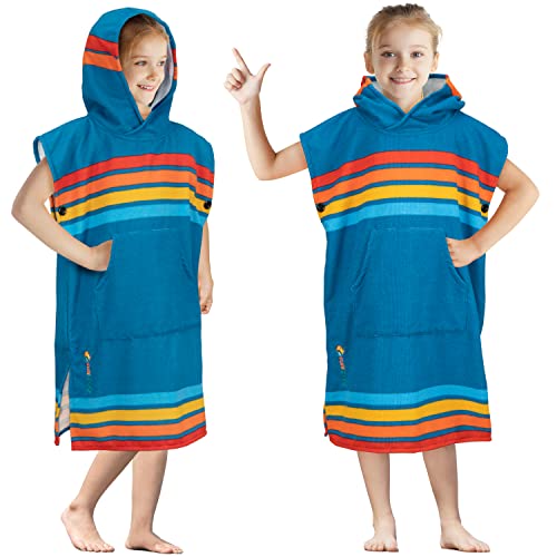 SUN CUBE Kids & Teens Microfiber Hooded Surf Poncho Changing Robe