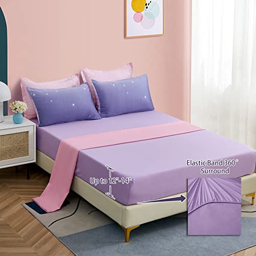 7-Piece Rainbow Ombre Bed-in-a-Bag Comforter Set for Girls Twin XL/Full