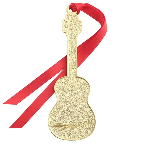 Dolly Parton Gold Plated Enameled Guitar Christmas Ornament - Holiday Keepsake, 3.75 Inches