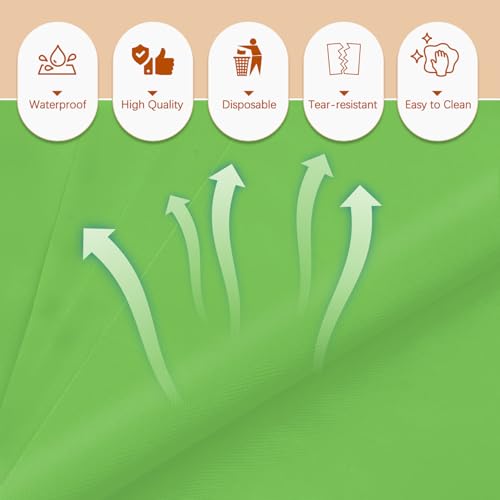 Kongdaoth Lime Green 54x108 Disposable Plastic Tablecloths (40 Pack) Rectangle