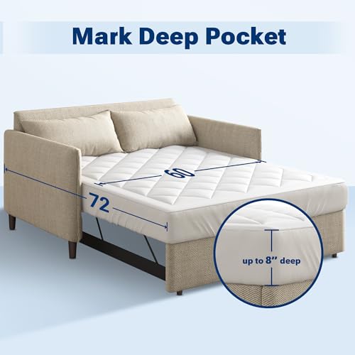 Waterproof Queen Sofa Bed Mattress Protector, 60x72, Diamond Quilting