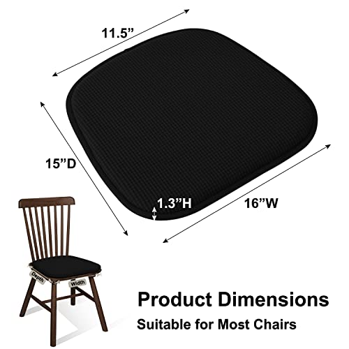 U-Shaped Dining Chair Cushions, Non-Slip Kitchen Seat Pads - Set of 4, Black