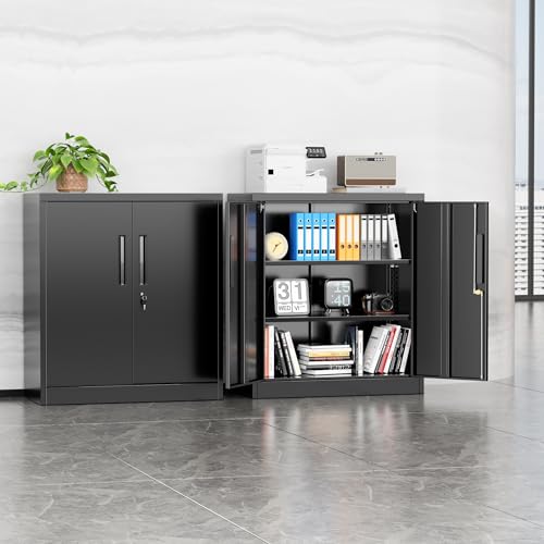 36-Inch Locking Metal Storage Cabinet with Adjustable Shelves for Garage