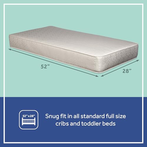 2-Stage Breathable Crib & Toddler Bed Mattress - Waterproof Cotton 52x28