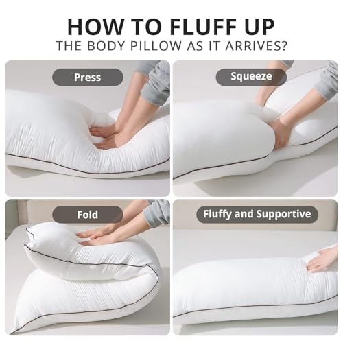 Body Pillow with Satin Cover | 20"x54" OEKO-TEX Certified, Supportive Filling