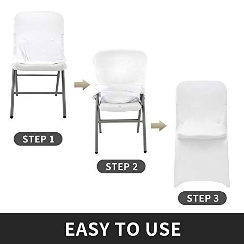 Stretch Spandex Folding Chair Covers - 12 Pack for Events