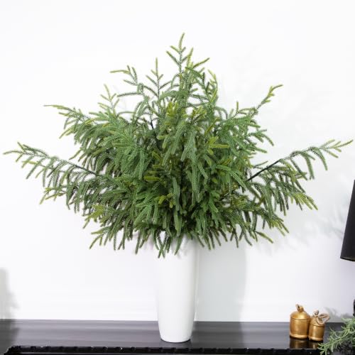 GIAUMA 36 Inch Artificial Norfolk Pine Stems - 16 Pack Realistic Holiday Decor