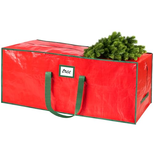 9 Ft Heavy Duty Christmas Tree Storage Bag Waterproof Red with Handles