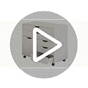 Mobile Storage Cabinet with 1 Door and 5 Drawers, White
