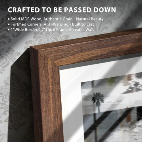 24x30 Brown Solid Wood Picture Frame 5 Pack - Wall & Table Display, 23.5x29.5 Viewable