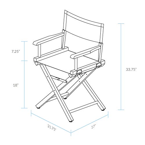 Solid Wood Director's Chair, Foldable Portable Seat with Yellow Canvas