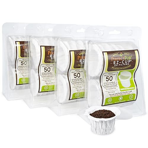 Biodegradable Paper Coffee Filters with Lids for Reusable Pods - 200 Ct