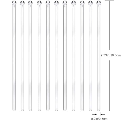 100 Pack Clear Plastic Cocktail & Coffee Stir Sticks with Ball Top - Disposable Drink Mixers
