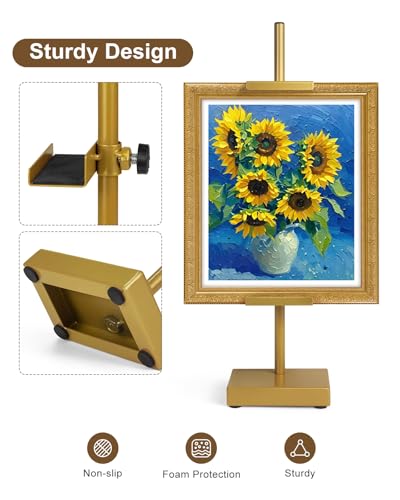 Adjustable 17-Inch Metal Tabletop Easel Stand for Pictures and Art