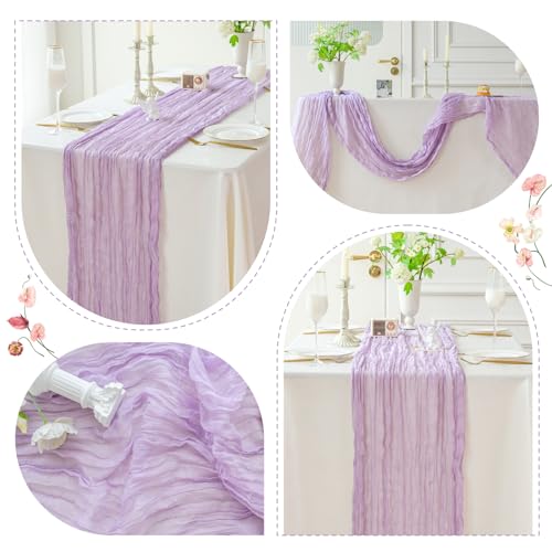 Lavender Purple Cheesecloth Table Runner 35 x 120 Inch Boho Gauze Decor