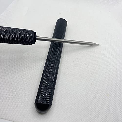 Black Aluminum Alloy Ice Pick for Frozen Food & Bar Use - Safety Cover Included