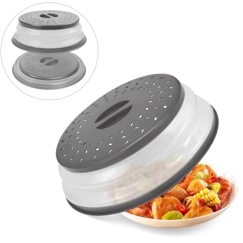 Collapsible Microwave Splatter Cover, 10.5-Inch BPA-Free Food Guard