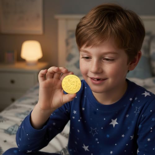 Tooth Fairy Coin Keepsake Set with Letter & Pouch - Golden Reward Gift Kit