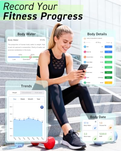 INSMART Black Smart Body Scale with 24 Metrics - Bluetooth Body Composition Analyzer