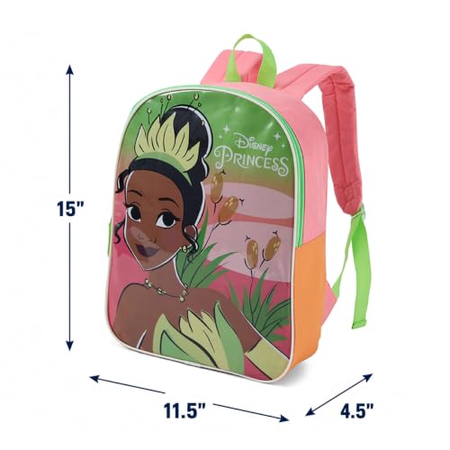Disney Princess Tiana Kids Backpack - Girls School & Daycare Bag, 15 Inch