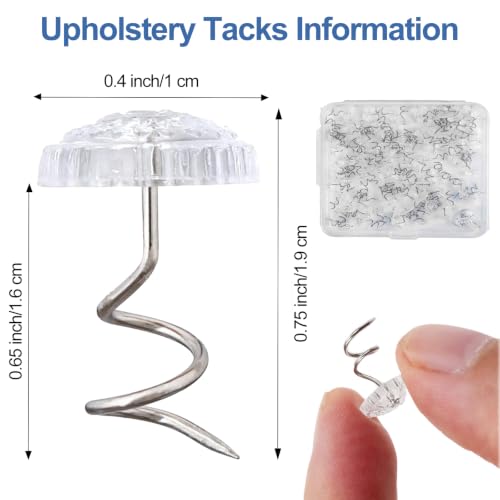 60 Pack Clear Upholstery Twist Pins - 0.5 Inch Non-Slip Bed Skirt Fasteners