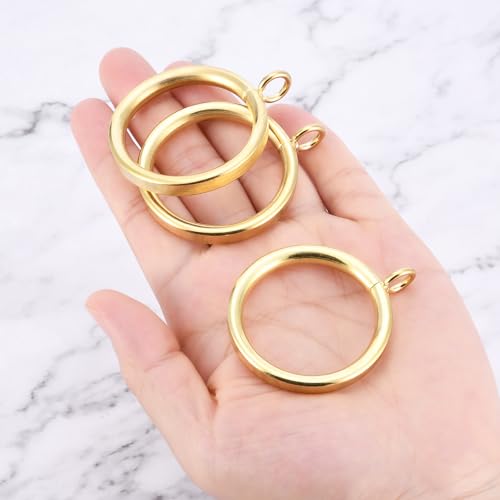 24-Piece 1.5-Inch Metal Curtain Rings with Eyelets for 1.25-Inch Rods