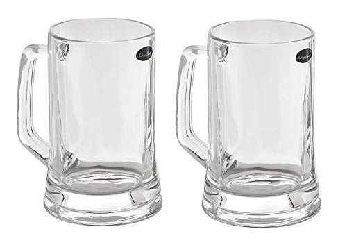 Classic Glass Beer Mugs - 12 oz Lead-Free Beer Glasses, Set of 2