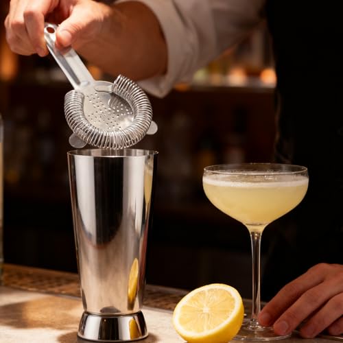 HEIHAK 10-Pack Stainless Steel Cocktail Strainers 3.9x6.5 Inch Professional Bar Tools