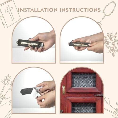 Metal Mezuzah Case Set with Scroll - 2 Pack Jewish Door Plaque Decor