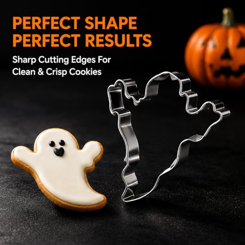 Halloween Cookie Cutters Set - 9 Stainless Steel Shapes for Festive Baking