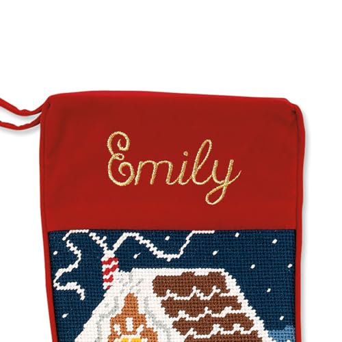 Personalized Gingerbread Needlepoint Christmas Stocking - 17 Inch