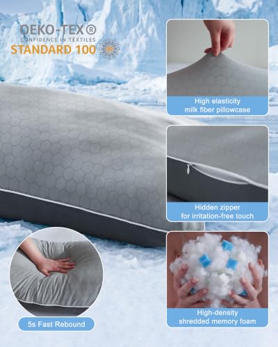 Cooling Body Pillow for Adults - Shredded Memory Foam, 20"x54"