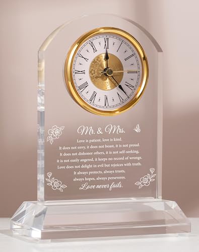 Mr & Mrs Keepsake Clock for Couples - Romantic Wedding Anniversary Gift