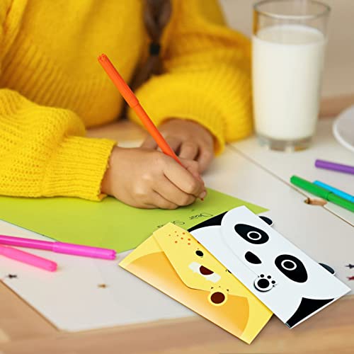 30 PCS Cartoon Animal Thank You Cards & Foldable Envelopes for Kids Party