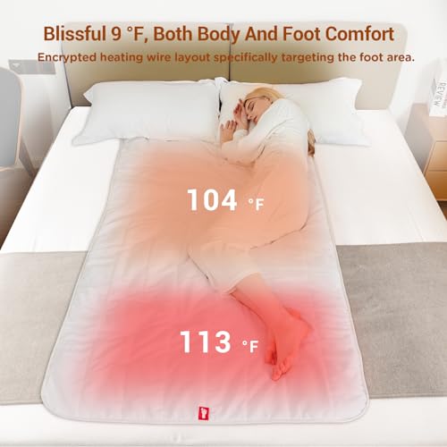 Heated Mattress Pad Twin Size with Foot Temperature Control