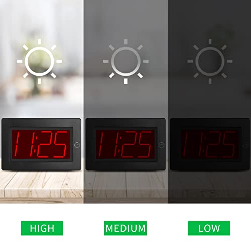 3-Inch LED Digital Alarm Clock, Battery Operated, Wall-Mount or Tabletop