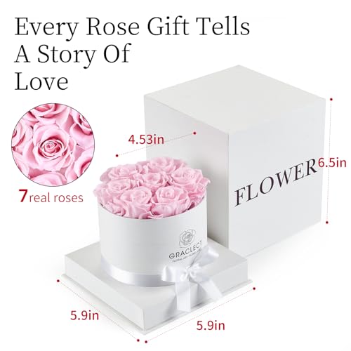 Preserved Pink Roses in a Box - Real Eternal Flowers Gift Set