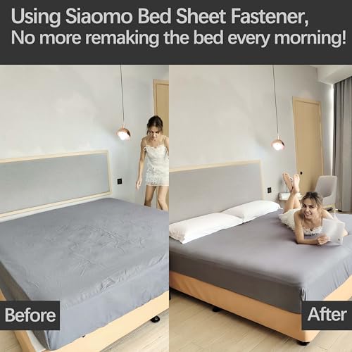 Adjustable Bed Sheet Holder Straps - Heavy Duty Sheet Clips & Fasteners (2 Pack)