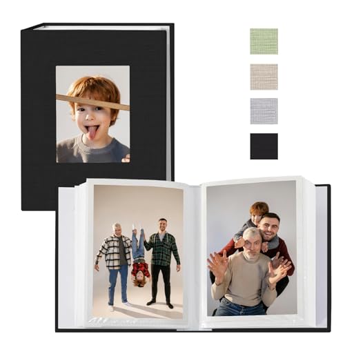 Linen 4x6 Photo Album, 100 Pocket Small Memory Book for Photos & Keepsakes