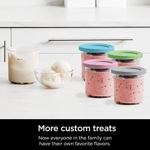 Reusable 16 oz Ice Cream Pints with Multi-Color Storage Lids - 4 Pack