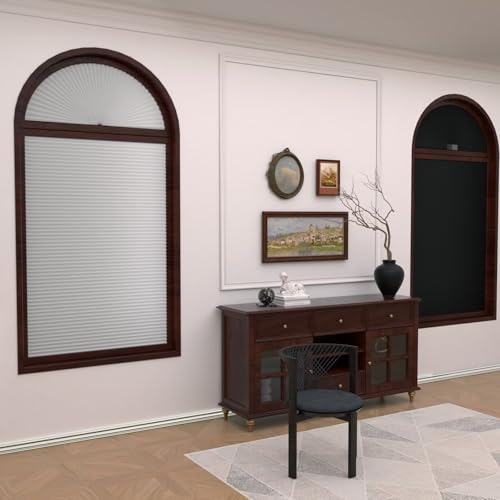 Arch Half Circle Blackout Cellular Shades - 36" W X 18" H