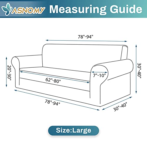 Stretch 3-Seater Sofa Cover - Non-Slip Jacquard Couch Slipcover (Black)