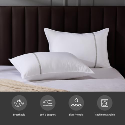Cooling Medium Firm Bed Pillows Set of 2, 20x26 Inches