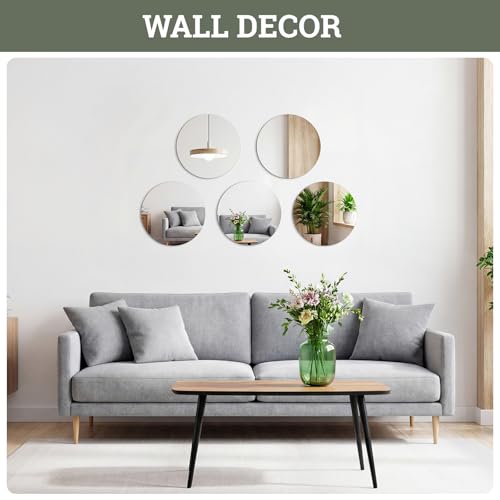 12-Inch Round Acrylic Mirror Centerpieces for Tables - Set of 12